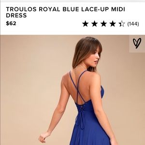 Lulu’s TROULOS ROYAL BLUE LACE-UP MIDI DRESS